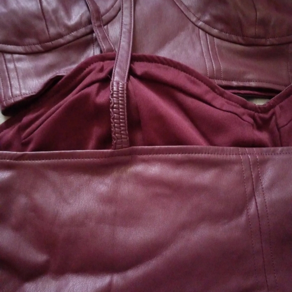 Strappy Faux Leather Tiny Top Size L $12 - Picture 5 of 11